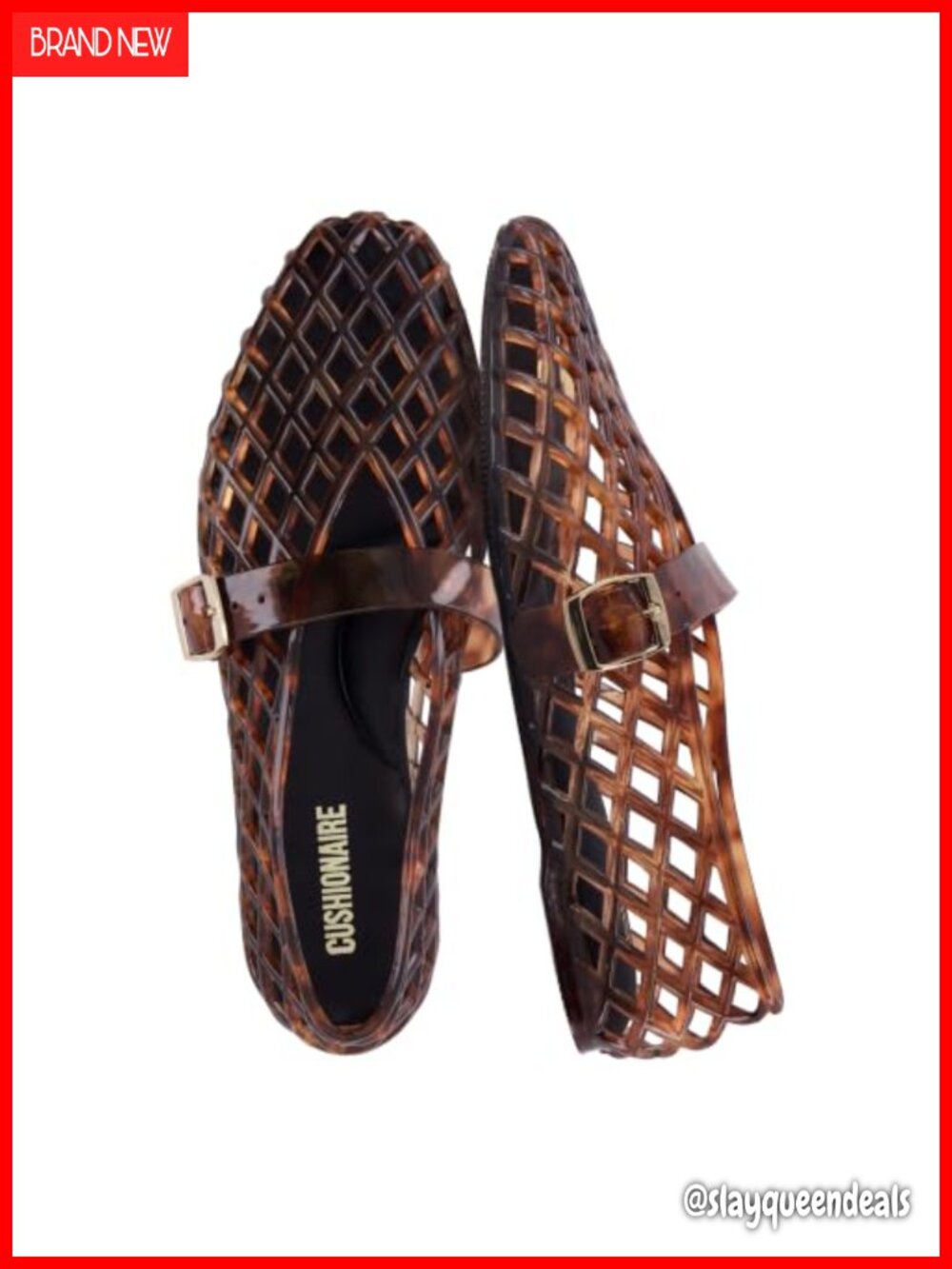 CUSHIONAIRE Syrup Mary Jane Jelly Ballet Flats Women Woven Buckle Comfort